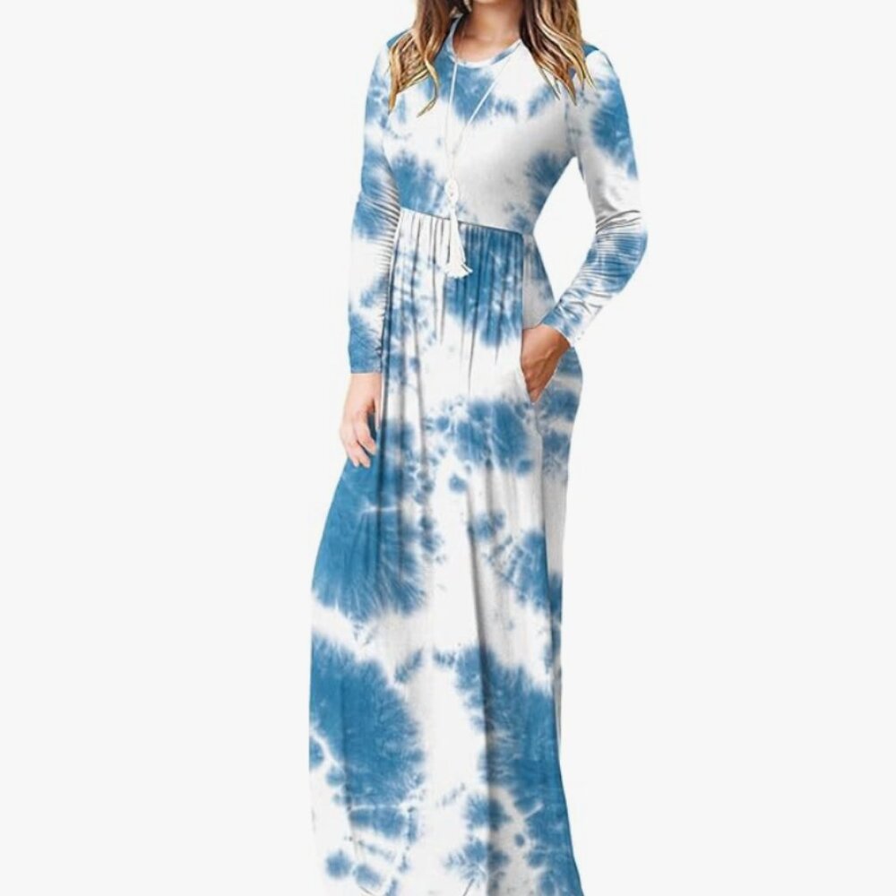 Dress – Tie Dye Long Sleeve Maxi  – Size Small